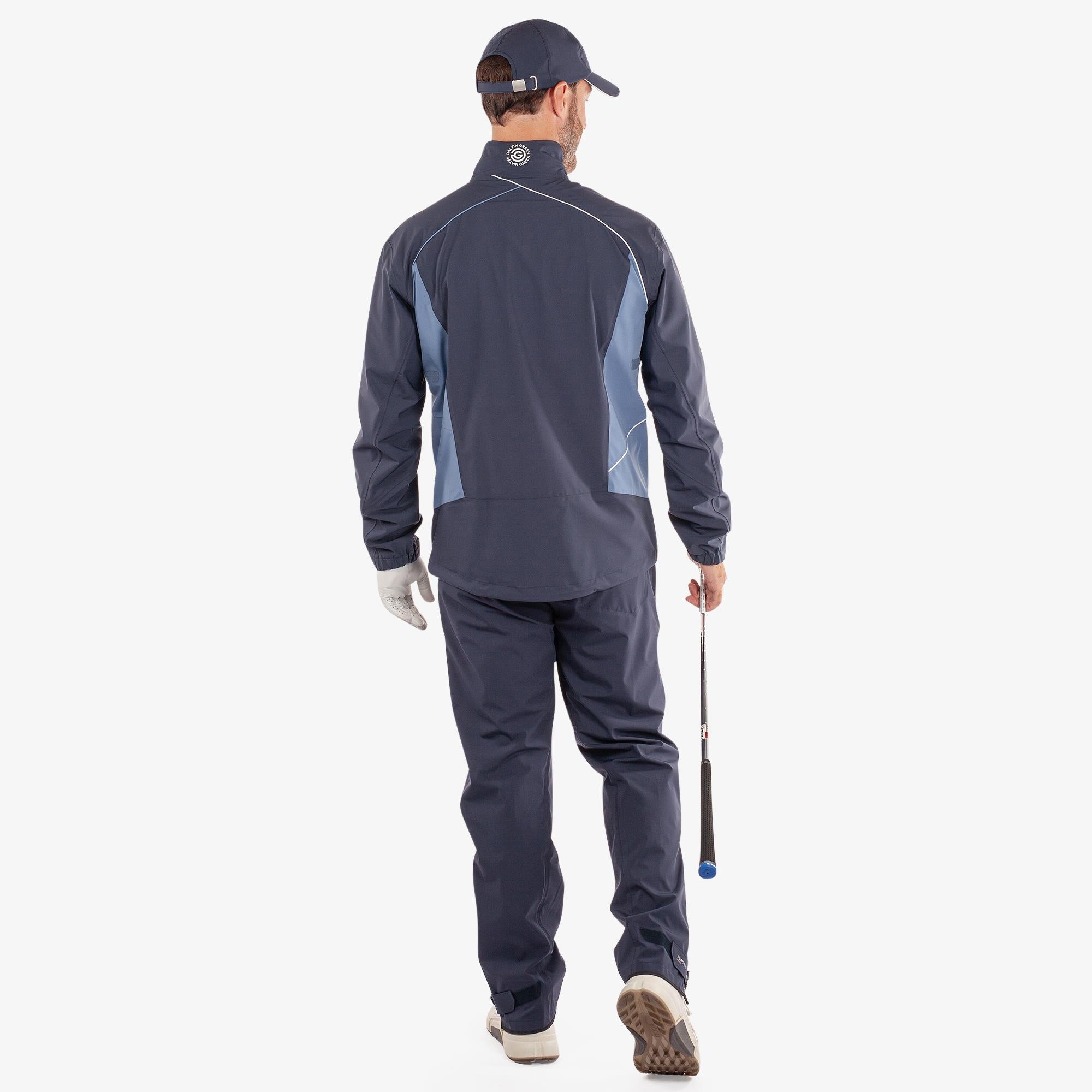 Galvin Green Ames Dryvr Pertex Mens Waterproof Golf Jacket Navy/Moonlight Blue
